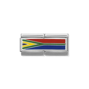 Nomination Composable Double Link South Africa Flag, Silver & Enamel