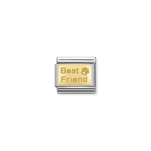 Nomination Composable Link, Best Friend With Pawprint, 18K Gold