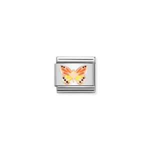 Nomination Composable Link Butterfly, 9K Rose Gold & Enamel