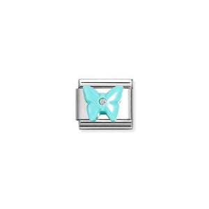 Nomination Composable Link Butterfly, Turquoise Stone, Silver