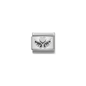 Nomination Composable Link Heart With Wings, Silver