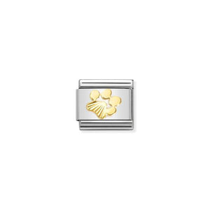 Nomination Composable Link Pawprint, Etched, 18K Gold