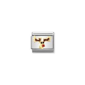 Nomination Composable Link Rudolph, 18K Gold & Enamel
