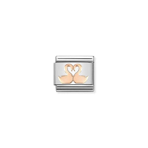 Nomination Composable Link Swans, 9K Rose Gold