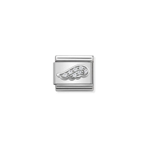 Nomination Composable Link White Wing, Cubic Zirconia, Silver