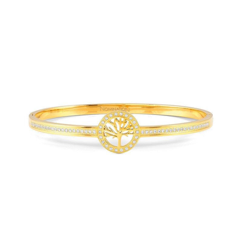 Nomination-Pretty-Bangle-Tree-Of-Life-Cubic-Zirconia-Yellow-PVD ...